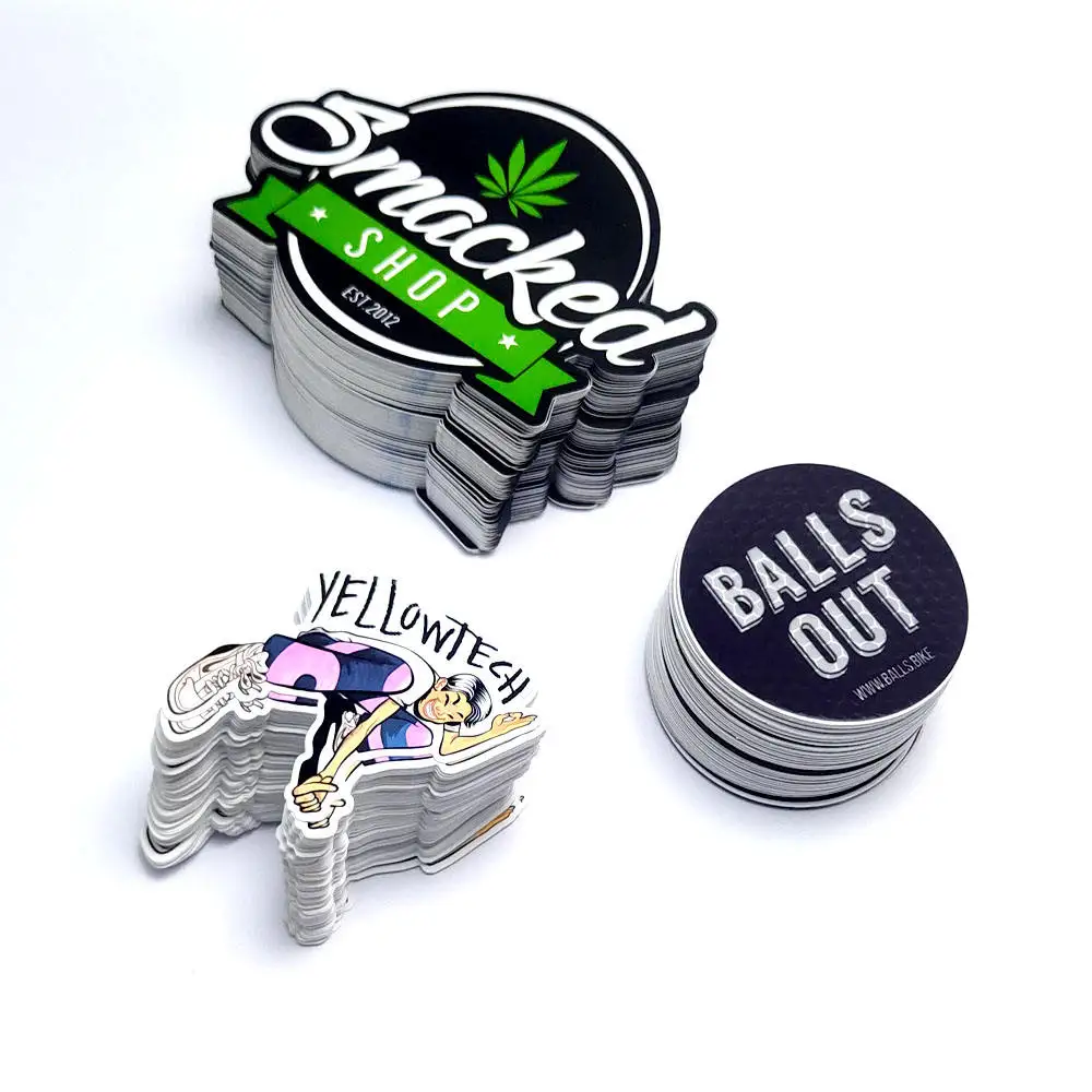 maylar bags custom waterproof circle sticky biodegradable printing stickers on roll food restaurant packaging private labels