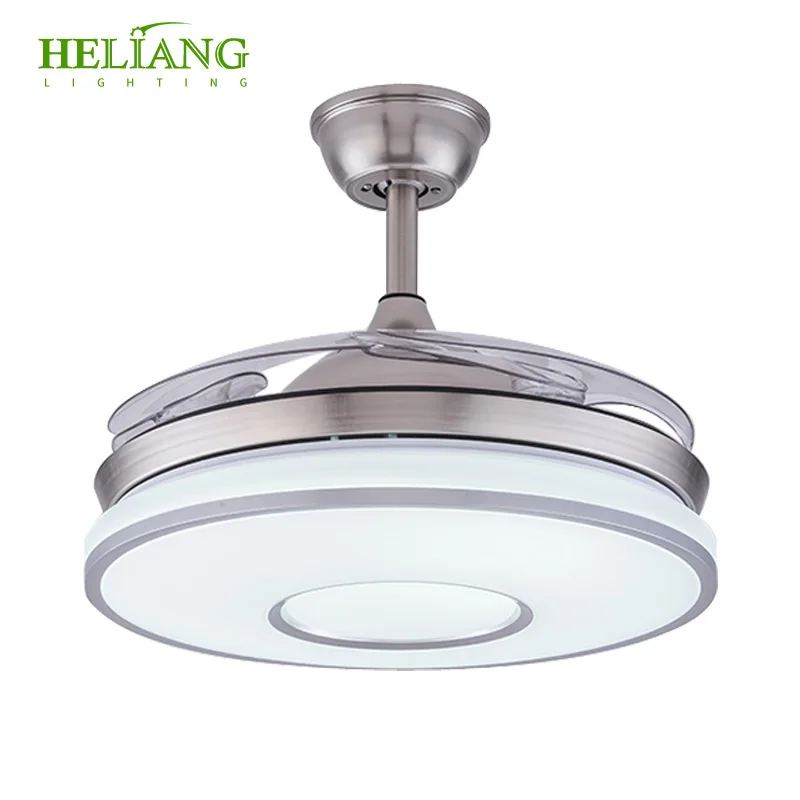 Современная простая Трехцветная светодиодная лампа с регулировкой частоты и скорости, Серебряная Люстра с вентилятором, напряжение 220 В