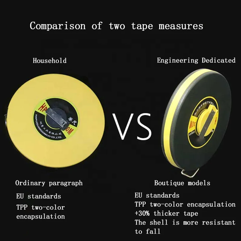 Wholesale 20m 30m 50m Soft Meter Fiberglass Measuring Tape Skyasia Cinta Metrica Fiber Water Proof Leather Tape Measure