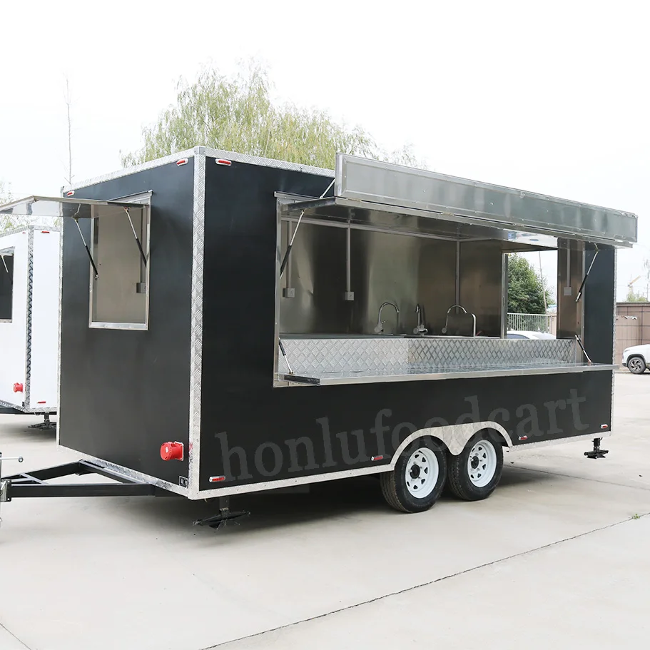 Honlu Mobile Food Trucks Sales Catering Trailer Mobile Coffee Cart Italian Ice Truck for Sale