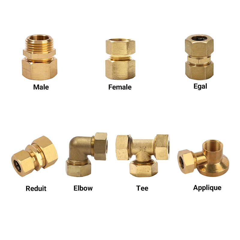 Pipe Fitting Brass Plumbing Pex Fitting Brass Biconical Fitting With Stainless Steel Ring