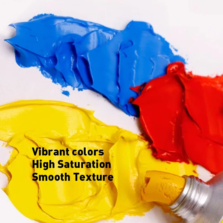 Foska Rich Quality and Opaque Coverage 12 Vibrant Colors Gouache Paint Sets for Artists with 0.4oz 12ml Tube Package