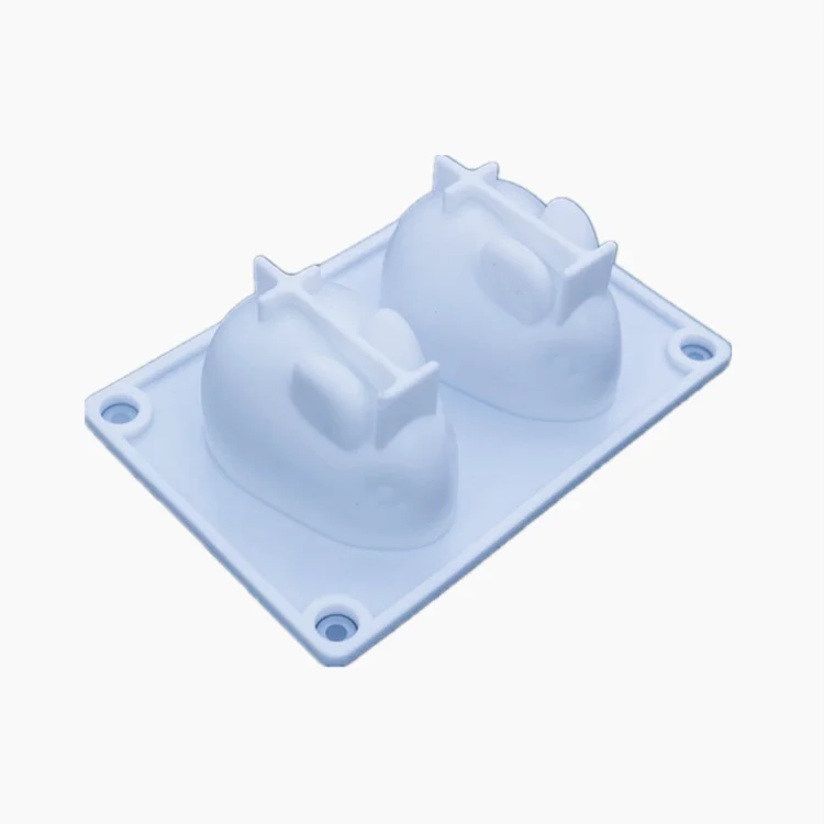 High Quality 2 Cavity Animal rabbit three-dimensional Silicone mold Resin art DIY Silicone epoxy resin molds decoration