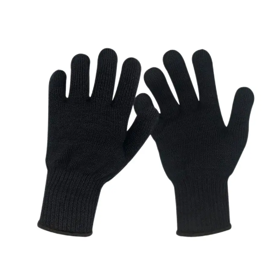 Biumart Heat Resistant Gloves for Hair Curler Straightener Hand Protection Silicone Anti-slip Black Styling