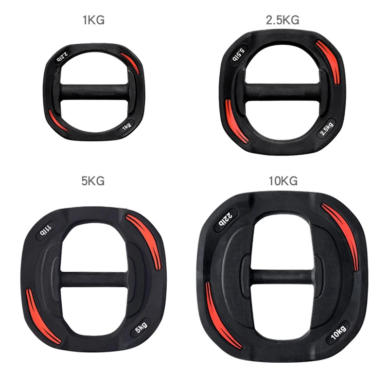 
Hadley Black+Red Adjustable TPU Barbell 20kg Weightliftingg Weight Plates Barbell Set fitness use for home gym 