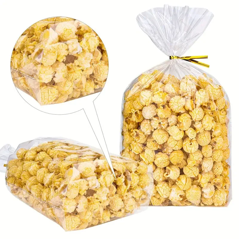 candy custom sacos de polipropileno OPP transparent bag clear cellophane snack bags for christmas candy popcorn