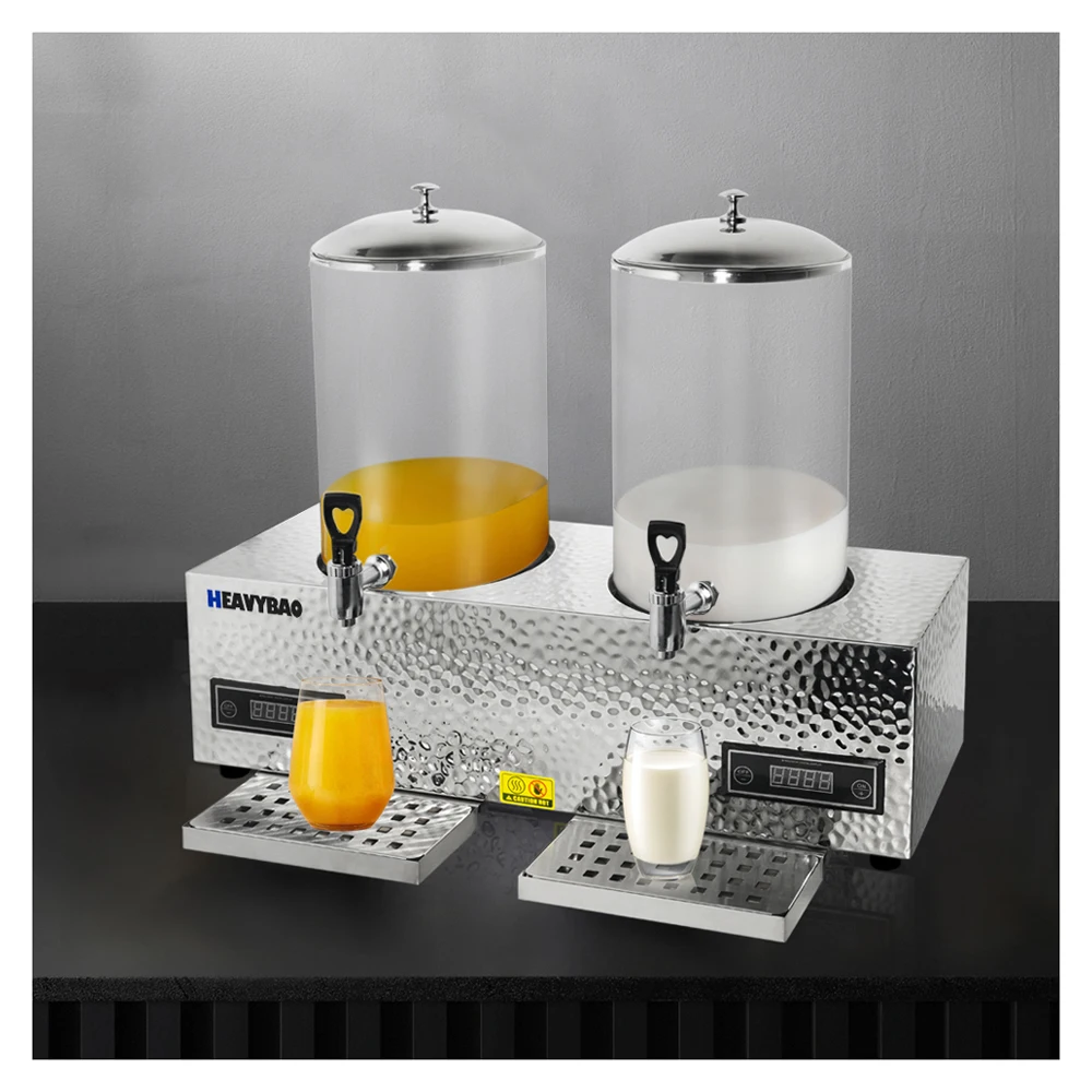Heavybao Commercial Juice Dispenser For Bar Sliver Electric Hot Beverage Juice Glass Drink Dispenser