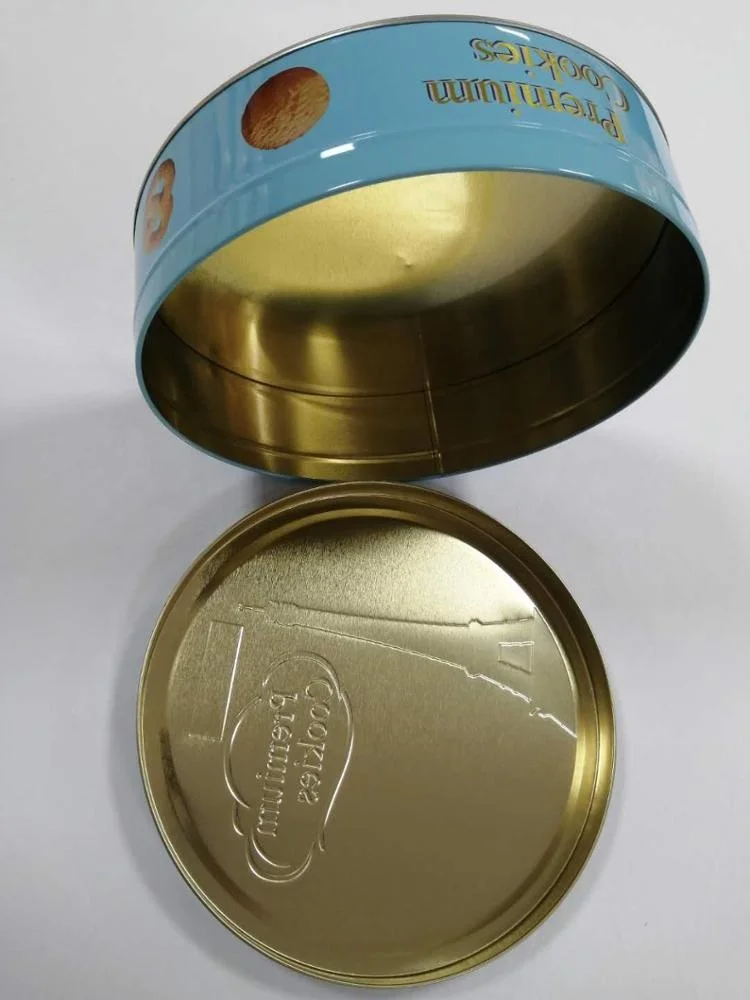 
High quality round shaped tin metal boxes for biscuit cookies 