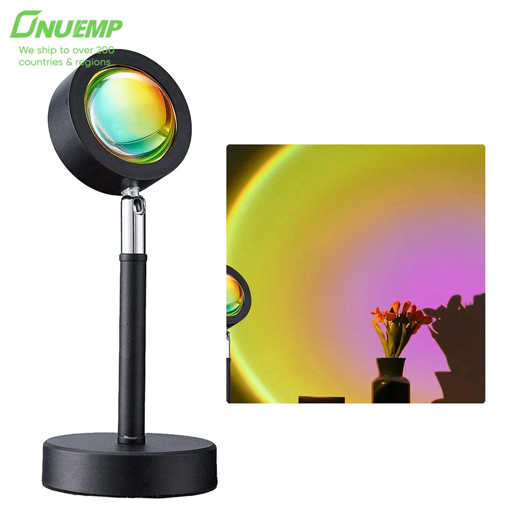 
Rainbow Sunset Projection lamp LED Wall Lamps Nightlight Projector with USB Modern Floor Stand Sunset Lamp 