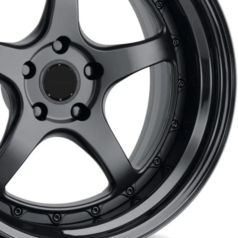 Racing Car Wheels 2 Piece 18 19 20 21 22 Inch 5x120 5x112 Full Black 5 Star Forged Alloy Wheels Rim For Mazda RX7 Mercedes Benz