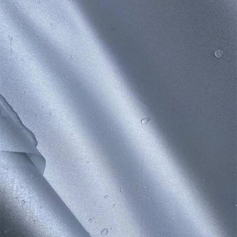 Wholesale Cheap Taffeta pa/pu Coated 100% Polyester Taffeta Silver Coated Fabric