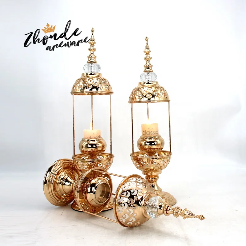 factory golden candle holder metal wedding candle stand holder for home ornaments wholesale