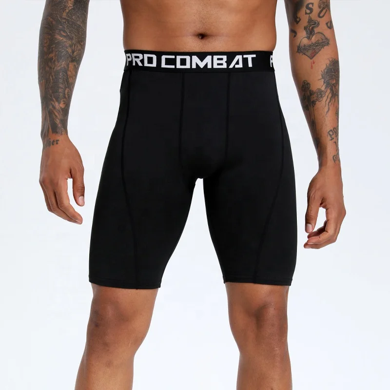 Custom Logo Four-Way Stretch Compression Shorts Breathable Running Quick Dry TIghts for Men