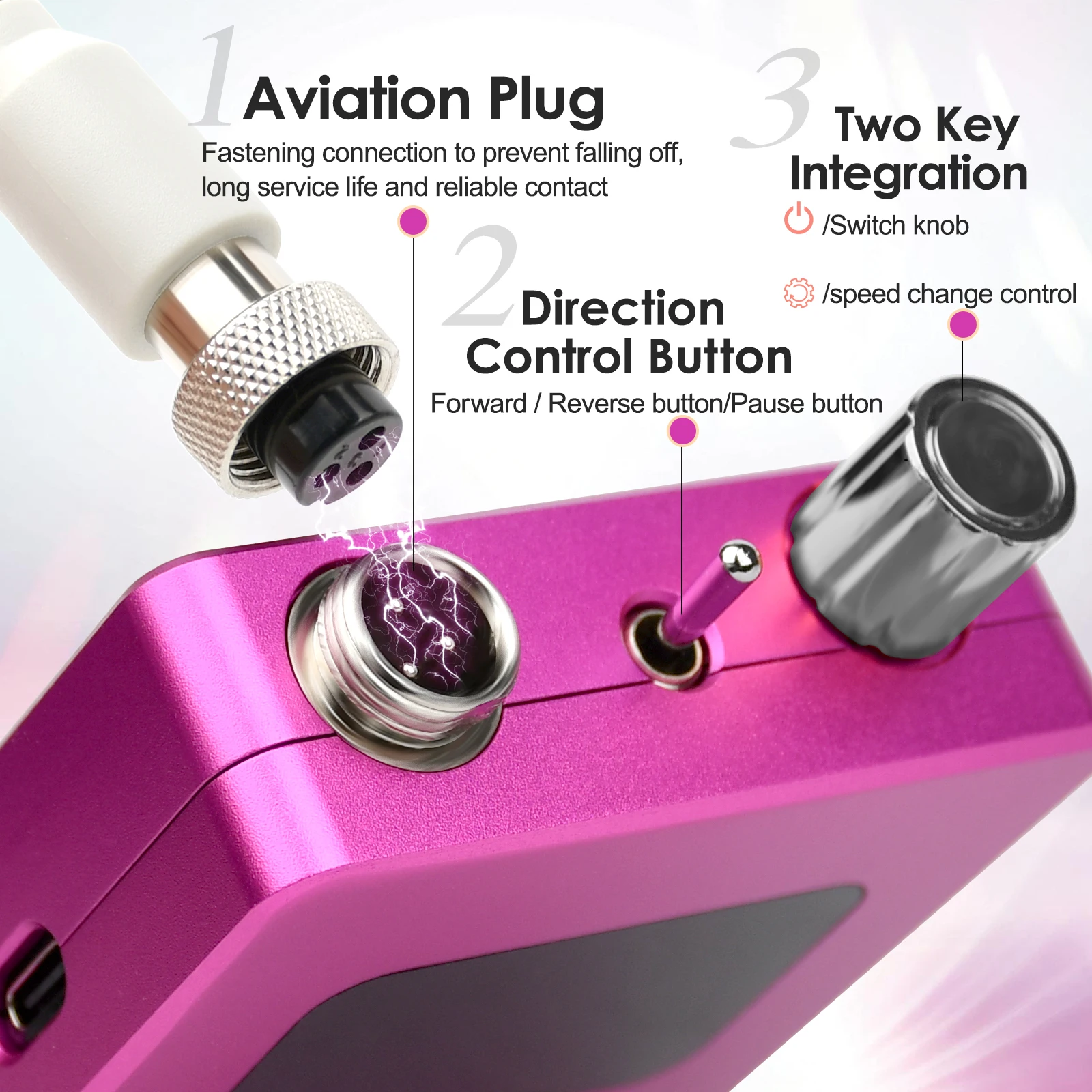 New Black/Red/Silver 35000 rpm Electric Portable Nail Drill Machine Rechargeable for Salon