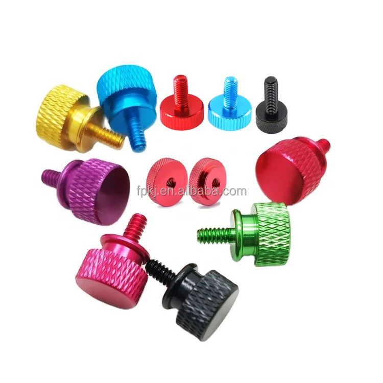 red blue yellow green 6-32 8-32 m3 m4 m5 knurled head aluminum alloy thumb screw