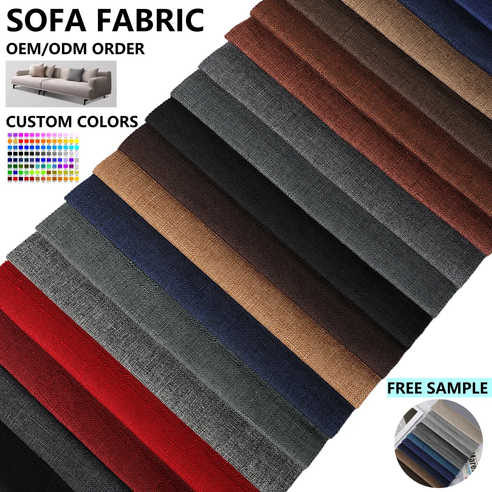 Home Deco Luxury Linen Fabric Upholstery for Sofas and Furniture Polyester Performance Sofa Fabric