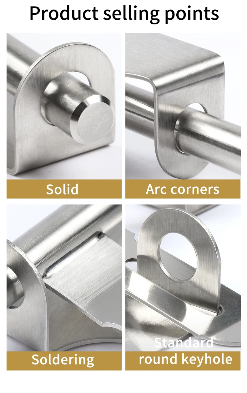 Latest Door Bolt Latch Fire Security Guard Slide Door Lock Aluminium Door Inside Tower Bolt Dead Bolt Lock