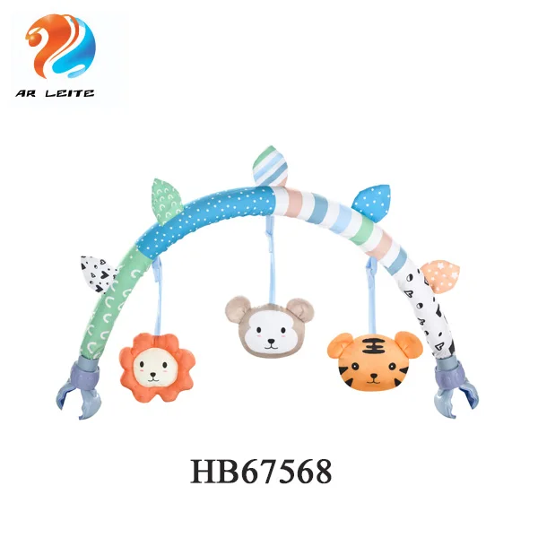 Cute Baby Crib Comfort Play Arch With Mirror Hanging Toy Bed Bell Mobile  Stuffed Animal with Sound Baby Stroller Toy