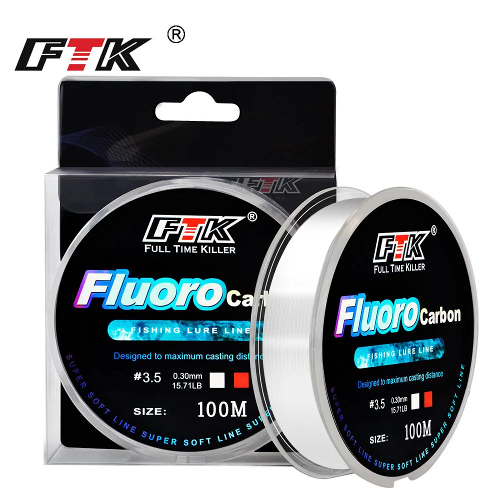 Wholesale 100M Fishing Line Monofilament Fluorocarbon-Coating  Monofilament 100% Fluorocarbon Fast Cut Water Fishing Lure Line