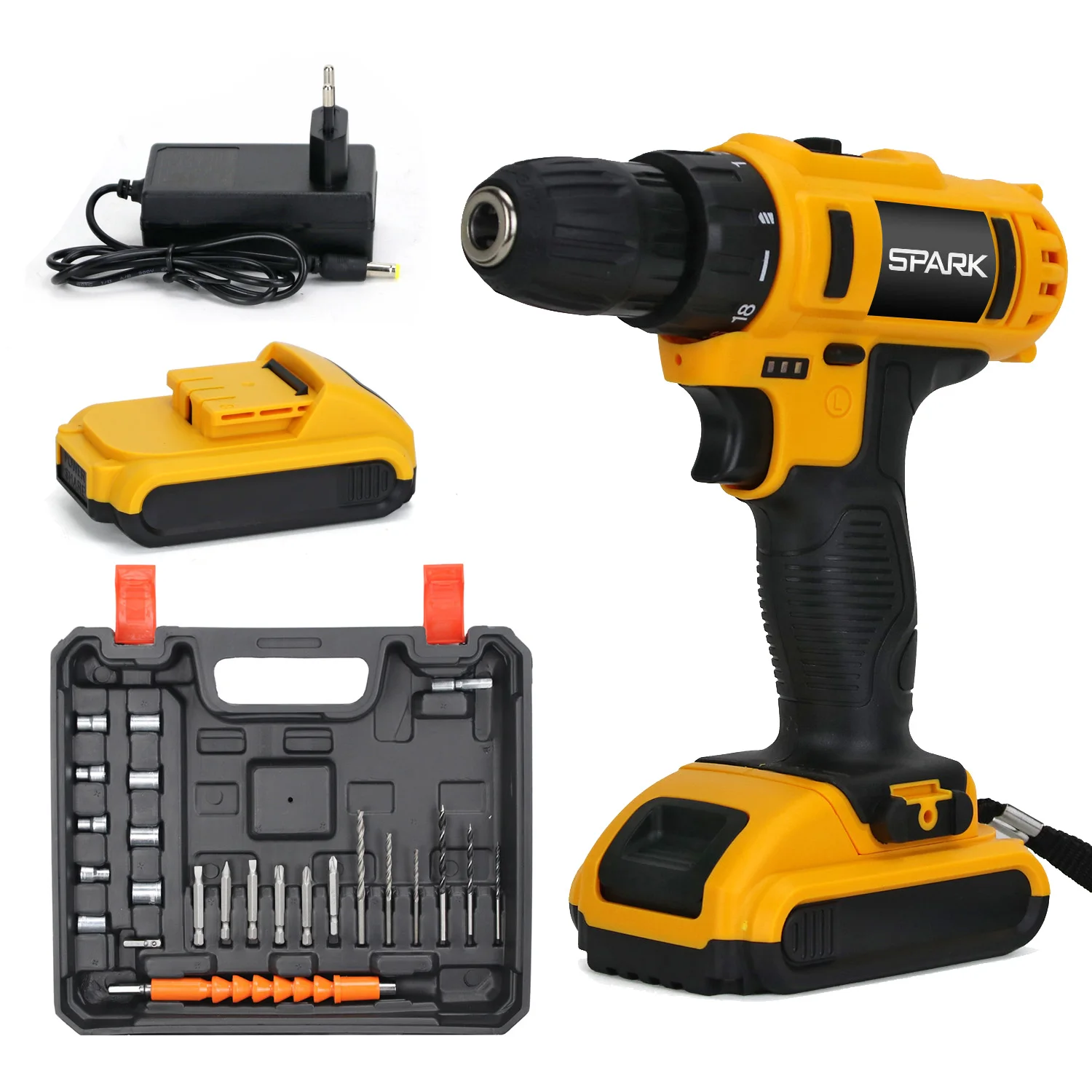 Original 18V Cordless Rechargeable Hand Drill Home Electric Screwdriver Battery Drilling Tools Set