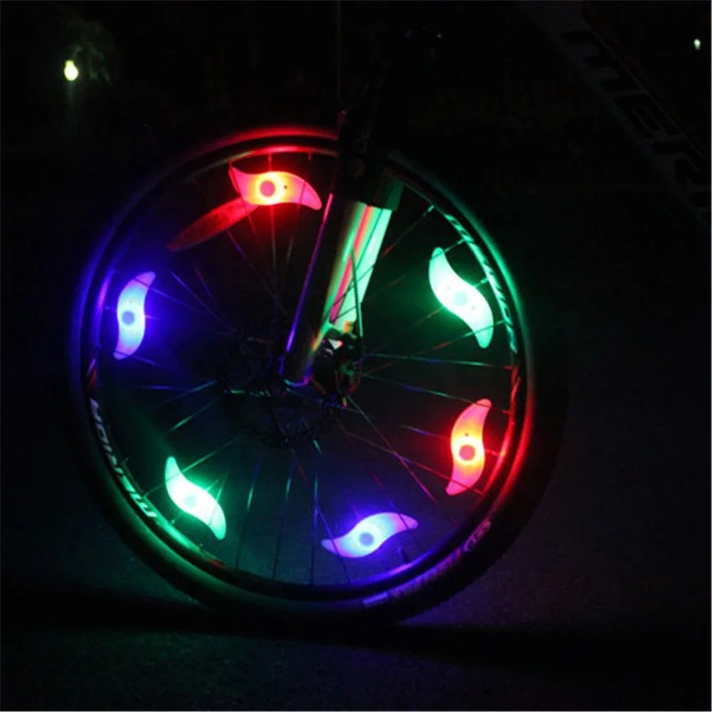 Dropshipping motorcycle LED warning lights colorful mountain bike tire led wheel lighting night riding warning wheel lights