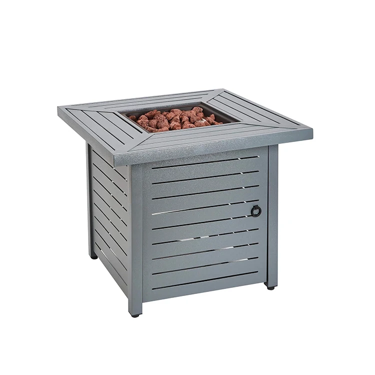 Brick textured tiles safety garden outdoor gas propane butane fire pit table with glass rock