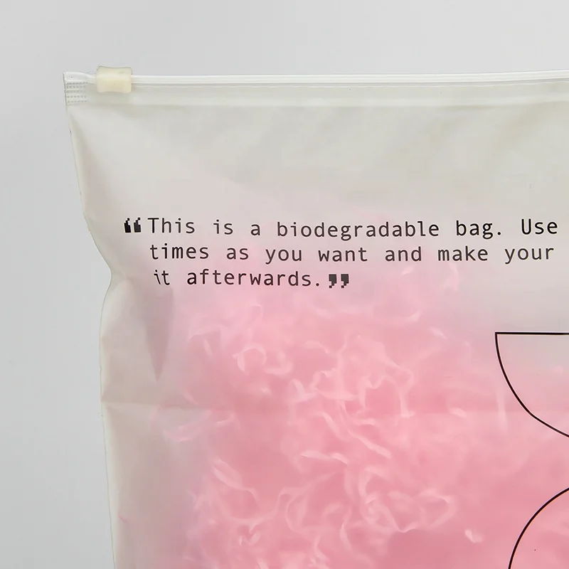 Newly sustainable eco friendly biodegradable plastic poly bag ziplock eco friendly apparel packaging