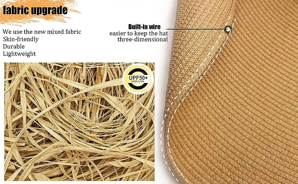 Oversized Beach Straw Hat for Women Fashion Large Wide Brim Visor Hats Handmade Roll Up Floppy Sun Hat for Summer Beach