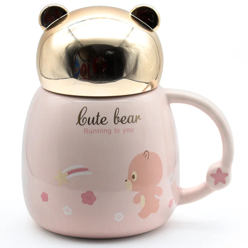 New Product Listing Insulation Coffee Ceramic Mug Warm Ceramic Travel Mug Creative Bear Ceramic Mug