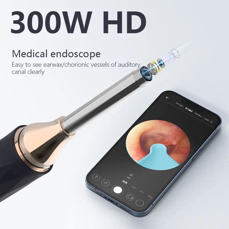 Wireless Y-201 1080P Ear Pick Tool Camera Earwax Removal Wifi Ear Cleaning Otoscope With Light Ear Cleaning Kit