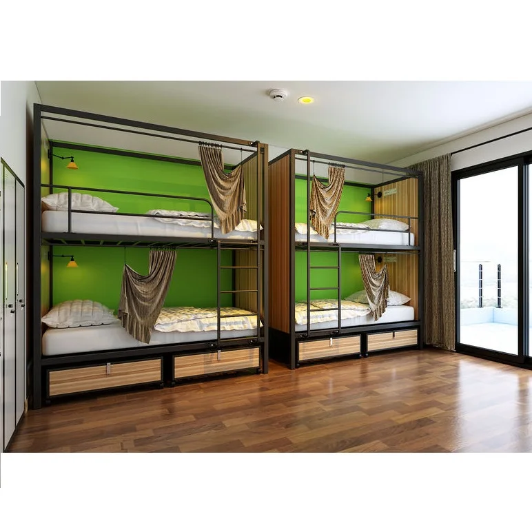 JZD Space capsule bunk bed school dormitory metal hotel bed capsule bed sleep box for hotel sale  youth adult