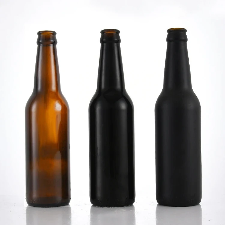 Latest design matte painted black color 300ml wine glass beer bottles