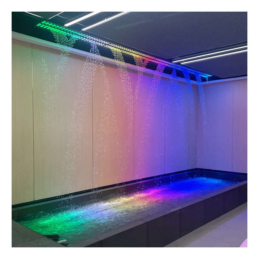 Modern Stainless Steel Rain Curtain Indoor Water Feature - Elegant Wall Fountain Decor