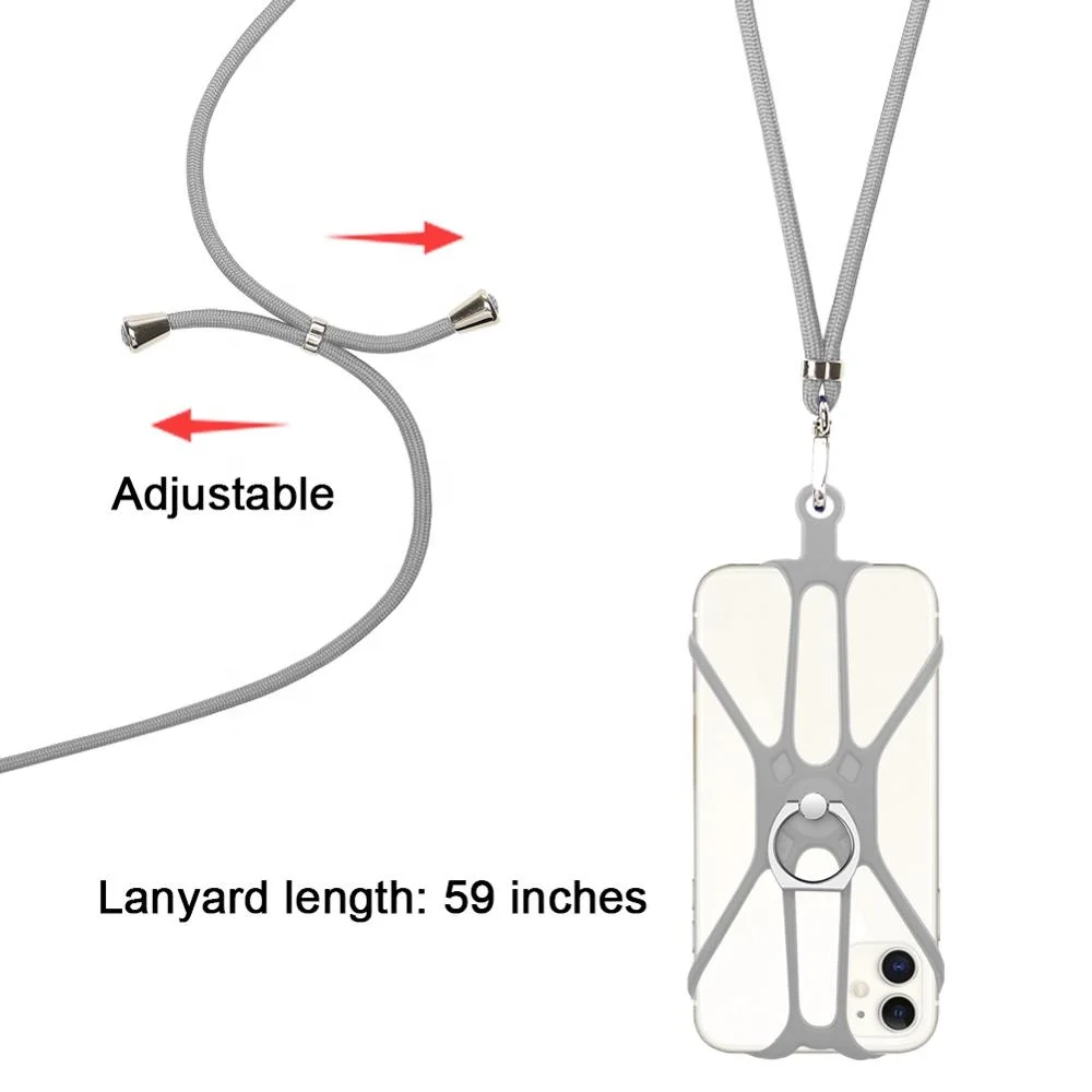 Разноцветный силиконовый резиновый держатель для телефона, ожерелье для мобильного телефона с кольцом на палец для телефона, подставки и защита