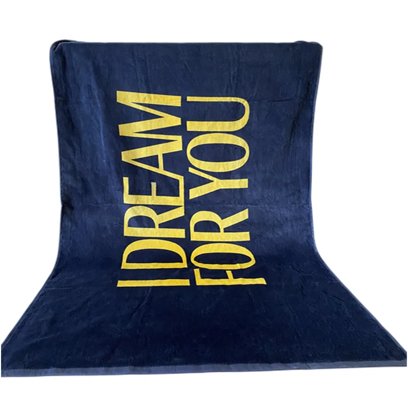 Высококачественные пляжные полотенца с персонализированным логотипом на заказ 100% хлопок прямоугольное большое махровое хлопковое пляжное