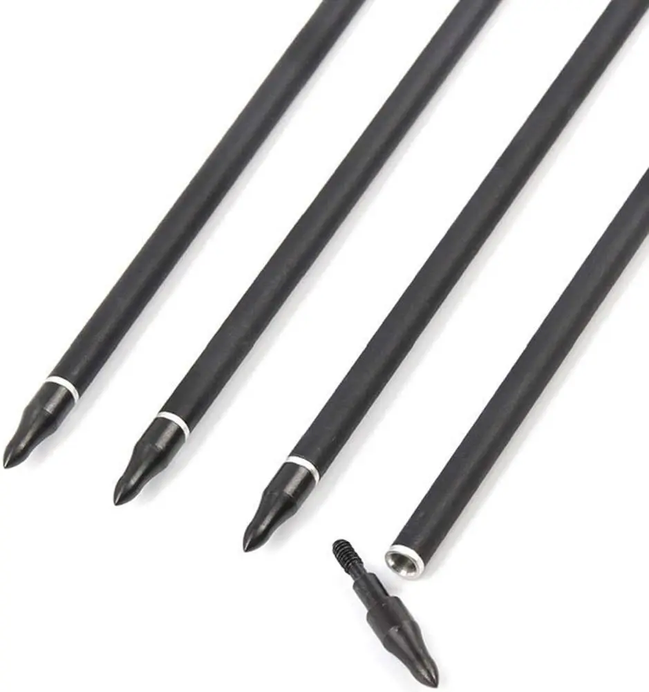 12 Pack Mix Carbon  30/31 Inch Hunting Archery bow and  arrow 100 Grain Points Targeting Compound/Recurve/Long  shooting arrow