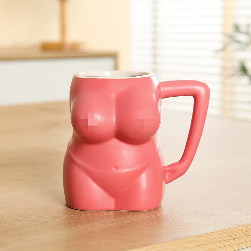 Creative Color Glaze Sexy Woman Body Coffee Mug Stoneware High Temperature Tea Cup For Home Coffee Store Hotel Decorative