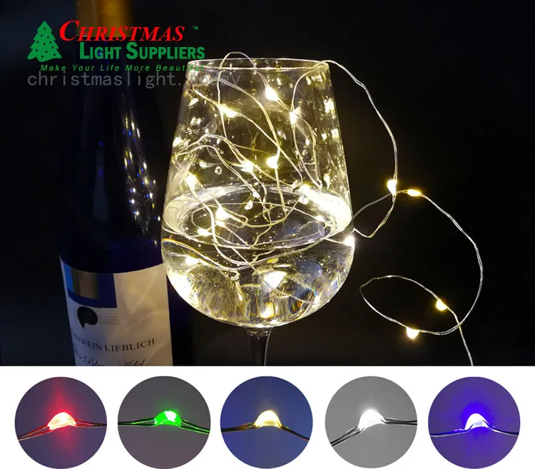 
2m 6.6FT 20 LED Battery CR2032 Fairy Dewdrop Warm White Starry Christmas Wedding Party String Lights 
