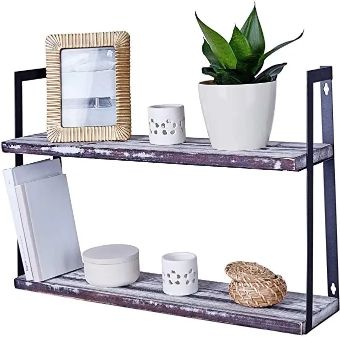 Floating Shelf Wall Shelf for Storage Farmhouse Rustic Wood Kitchen Spice Rack