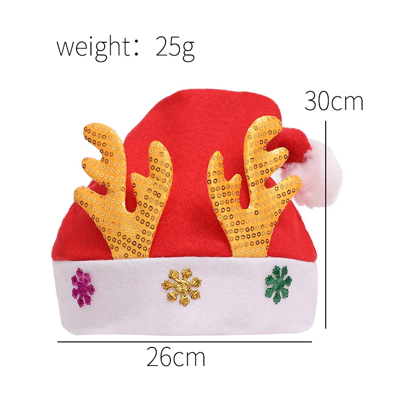 Cartoon Christmas Hat Santa Claus/Elk/Snowman Xmas Cap With LED Light For Adult Kids Cap