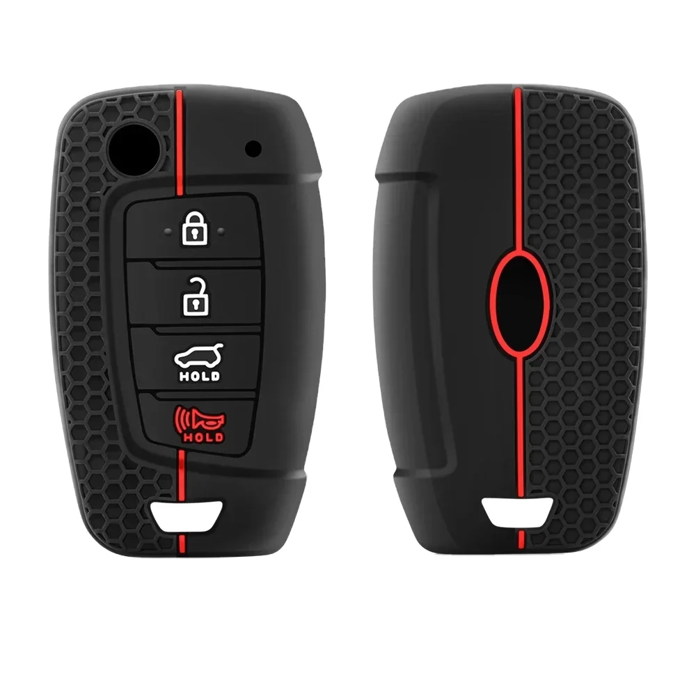Силиконовый чехол для ключей с 4 кнопками Hyundai I30 IX35 Tucson Solaris Focus Sonata Accent Elantra Creta