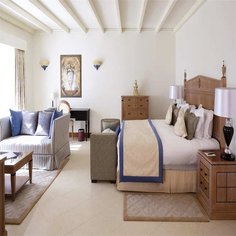 Гостиничная мебель, проект в средиземноморском стиле, Аравия, гостиница из массива дуба, кровать большого размера для спальни отеля