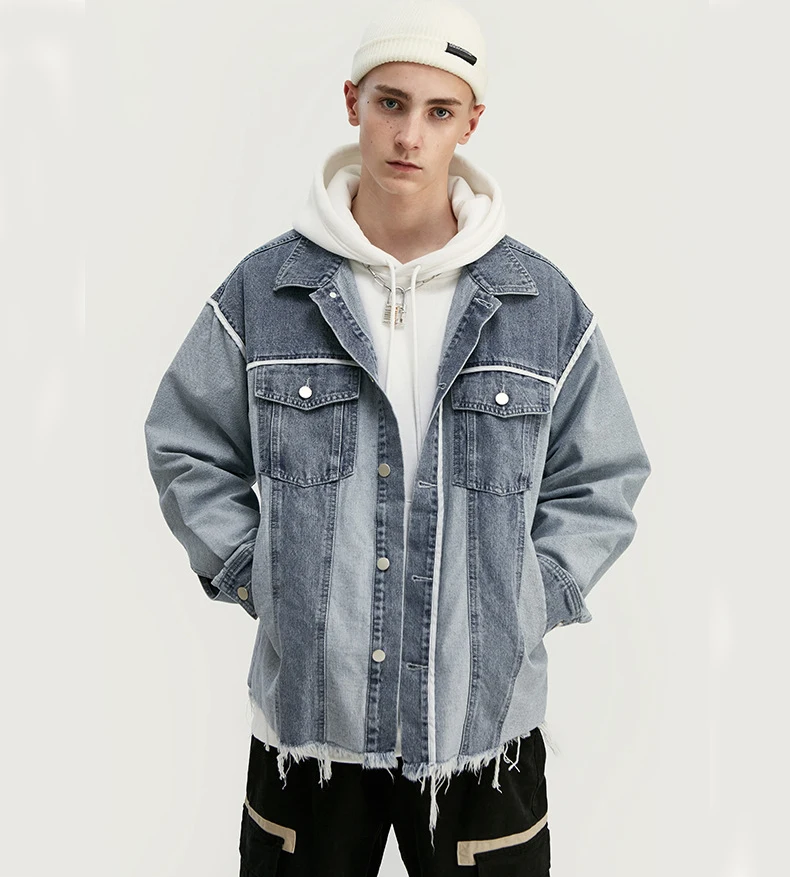 New model ins popular style denim jacket boy custom jean fashion jackets men