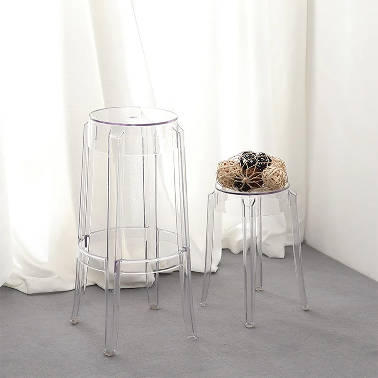 High clear ghost barstool transparent bar stool clear acrylic bar chair for kitchen modern