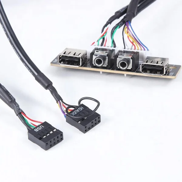  Корпус ПК передняя панель провод кабель двойной UDB3.0 + USB2.0 2 аудиопорта для компьютера материнской
