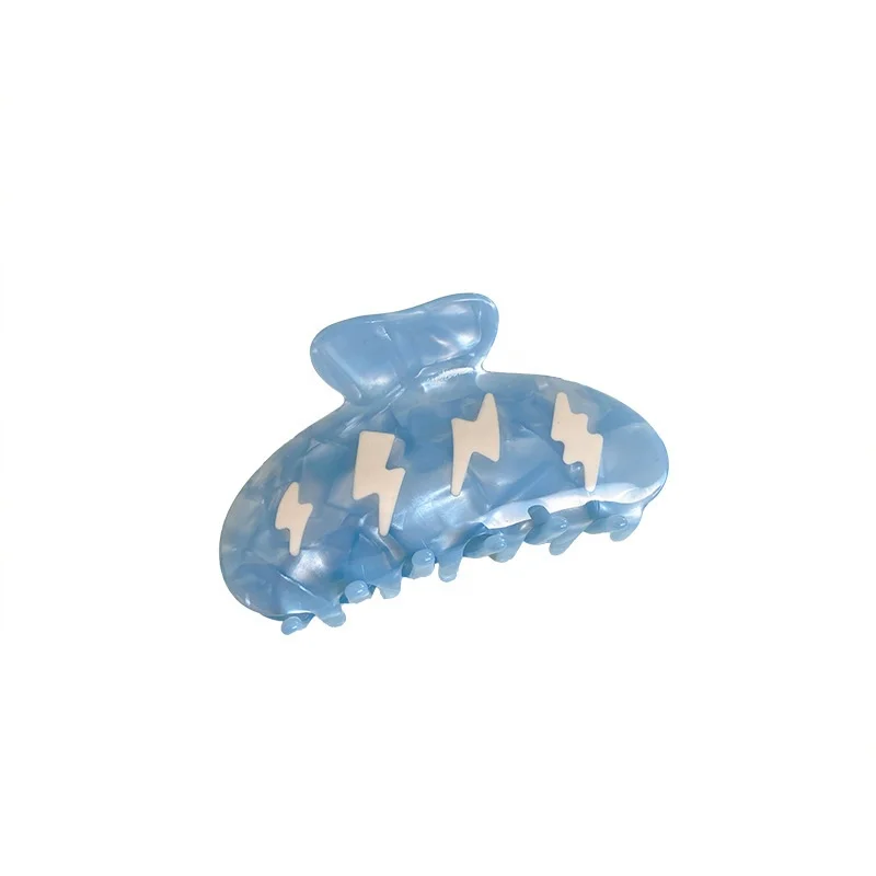 Wholesale new color matching hair claw clip cloud acetate blue hair claw lightning hair claw for girls