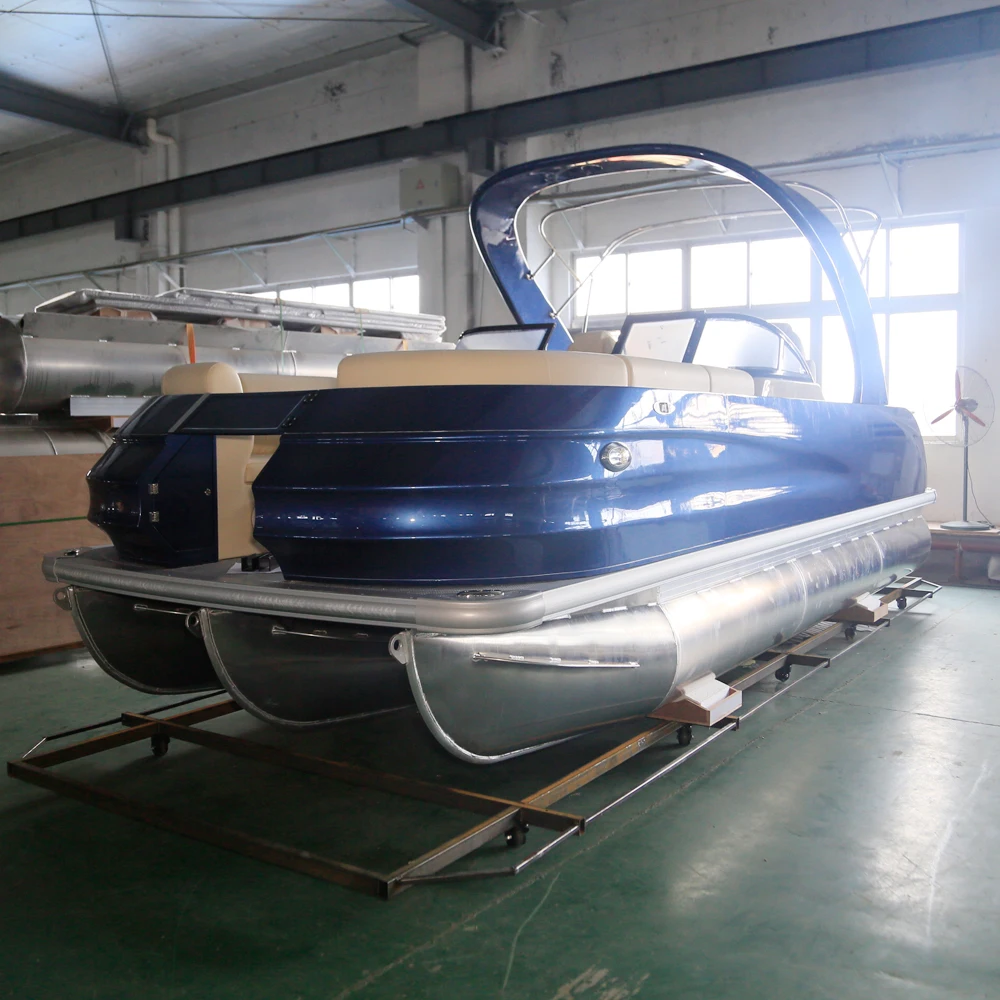 22FT Aluminum Pontoon Boat Mini Pontoon Boats KINLIFE  Manufacture in 2023