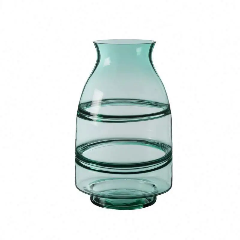 Professional Durable blue color glass storage jar vase with different height