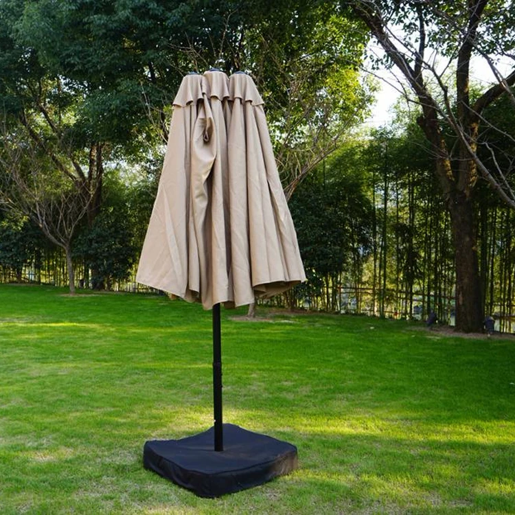 Double-sided Outdoor patio parsol with crank and base aluminum umbrella