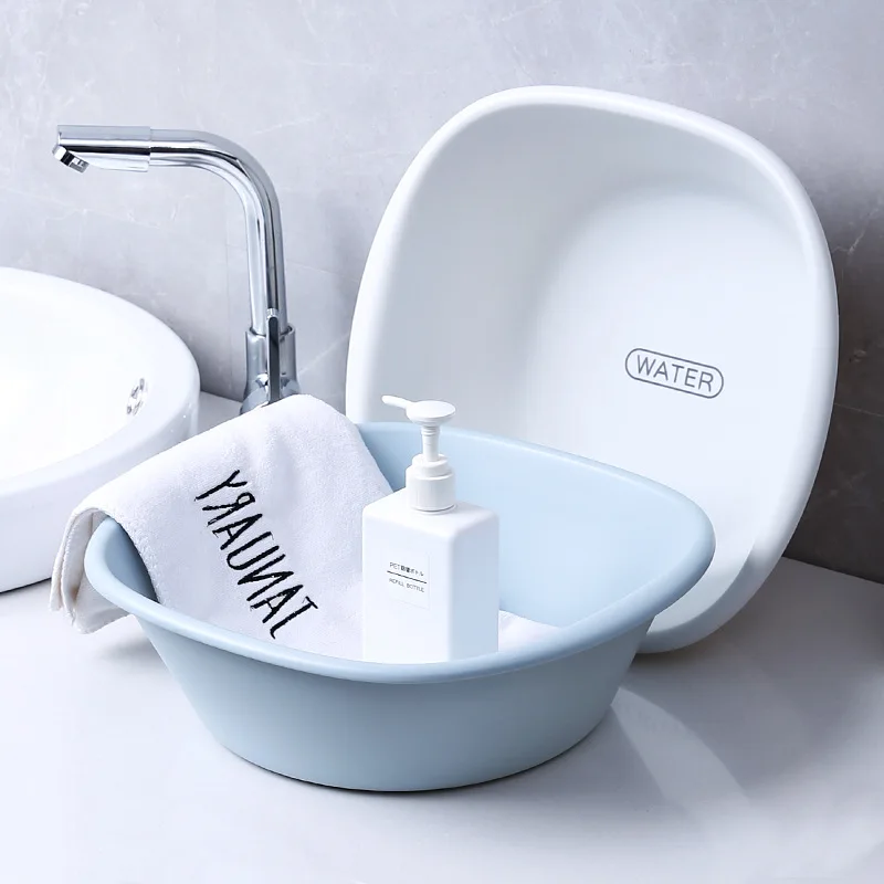 Simple washbasin household plastic basin large thickened wash face washing clothes plastic basin